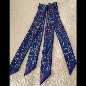 Pair purple Authentic Hermes twillies